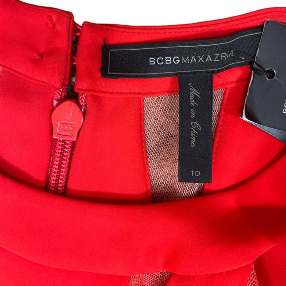 NWT BCBGMaxAzria “Tatyanna” Mesh Cut Out Halter Mini Dress - Picture 10 of 14